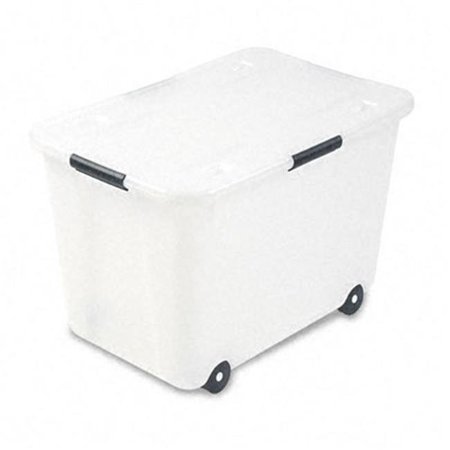 WORKSTATIONPRO Rolling Storage Box  Clear  15-Gallon Size TH40496